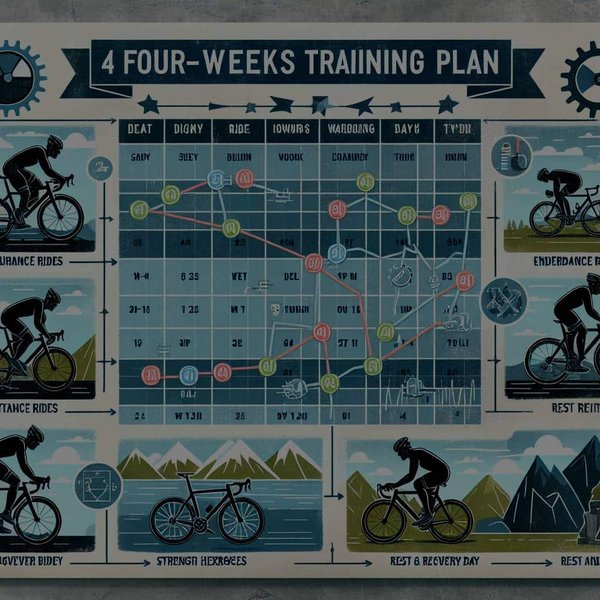Quelle est la meilleure manière de structurer un plan d'entraînement cycliste sur 4 semaines?